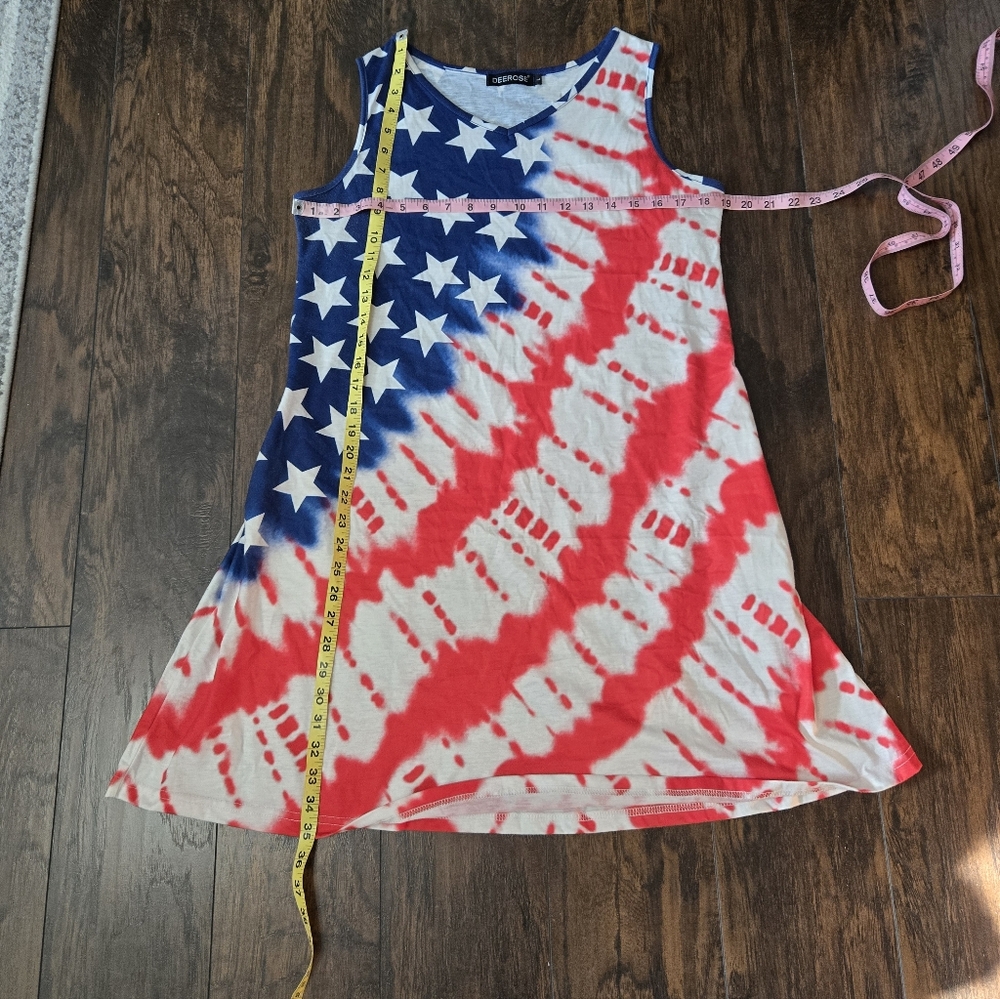 Patriotic Tie-Dye Sleeveless Dress